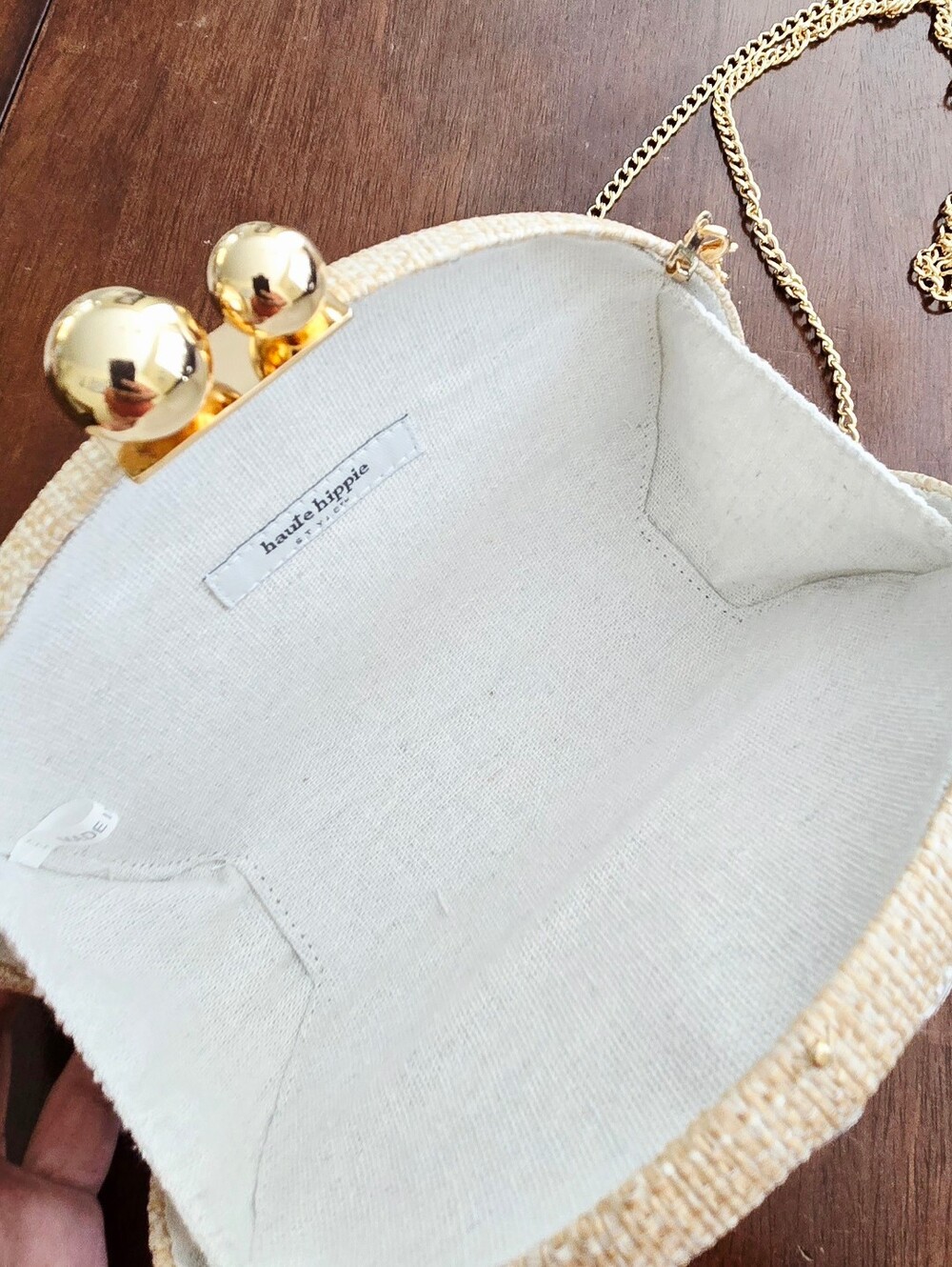 Haute Hippie Cream Straw Clutch - Picture 5 of 5